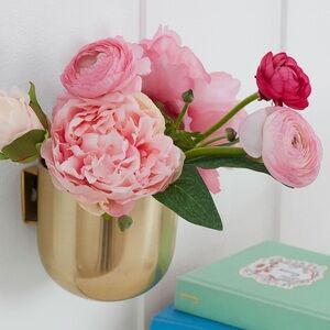 NIB — West Elm x Pottery Barn Teen Gold Metal Wallscape Planters (Set of 2)